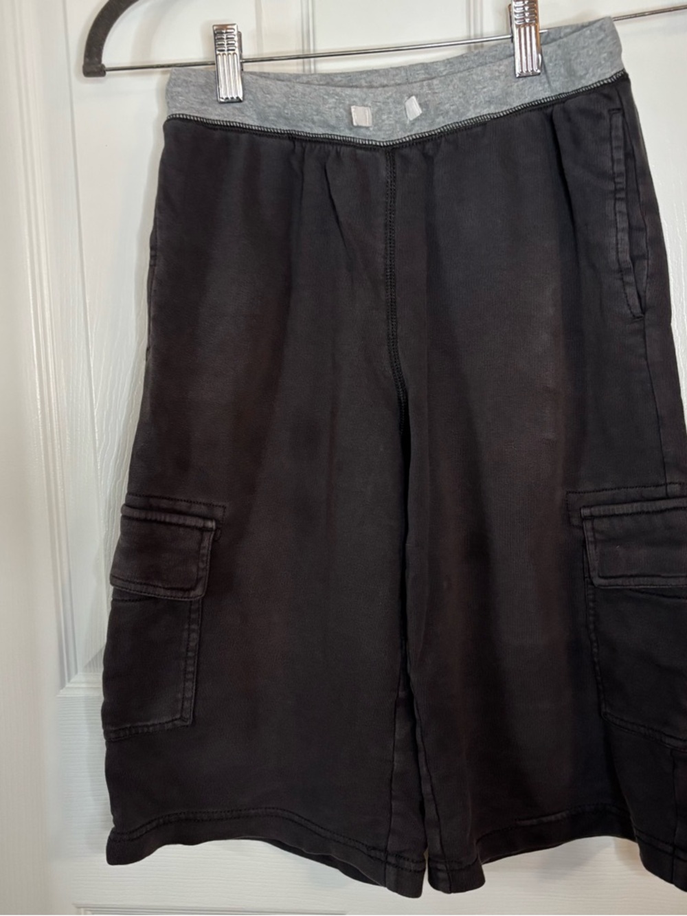 Hanna Andersson Black Cargo Shorts with Gray Waistband